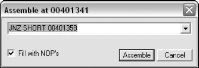 the Assemble dialog in OllyDbg.