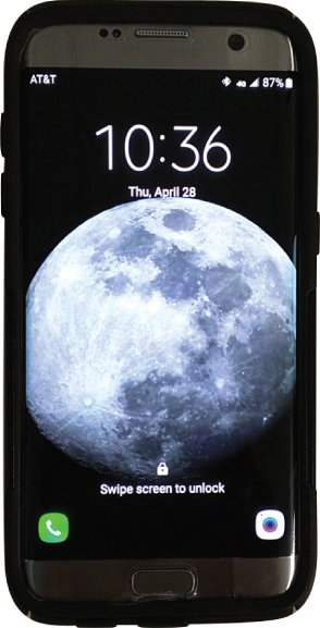 A digital capture of Samsung Galaxy Edge 7 front screen.