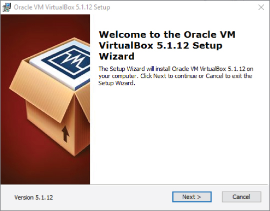 Snapshot showing VirtualBox installation window.