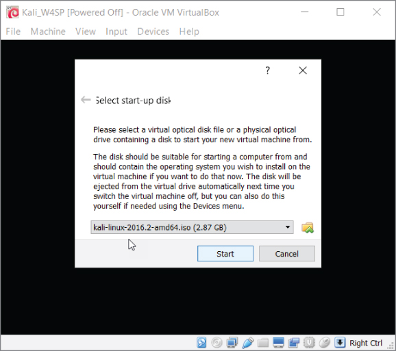 Selecting start-up disk window.