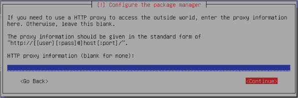 Network connection proxy screen.