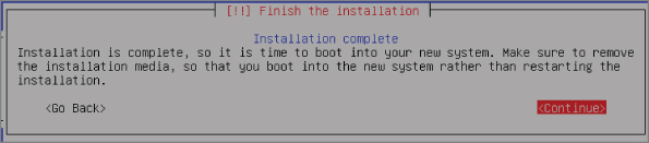Installation is complete screen.