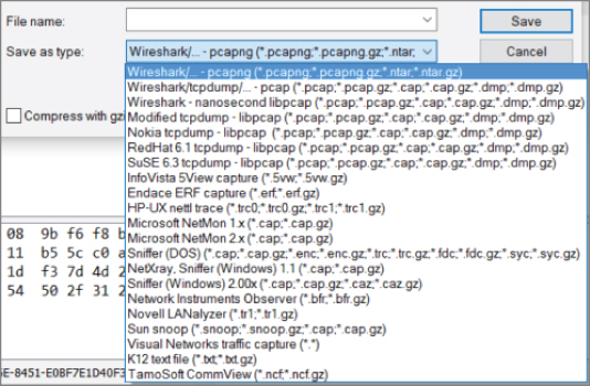 Screenshot of The File Save dialog box.