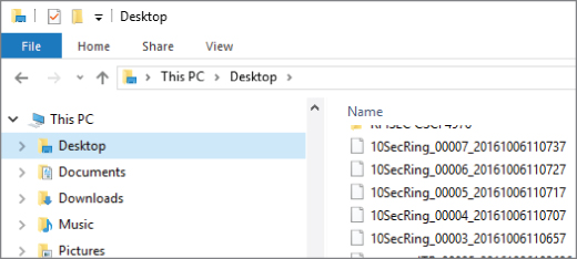 Screenshot of Resultant ring buffer files window.