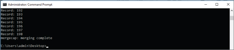 Mergecap complete screen.