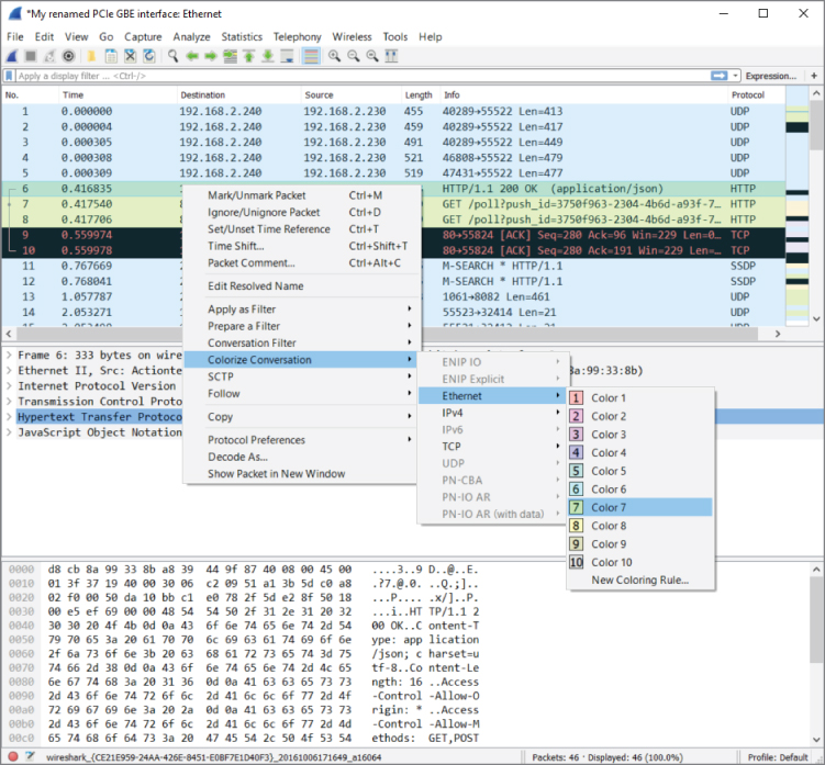Colorizing conversations screen.