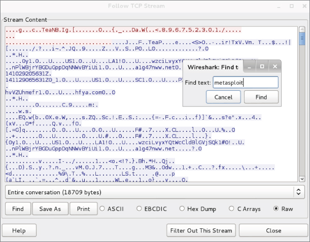 Encrypted traffic window.