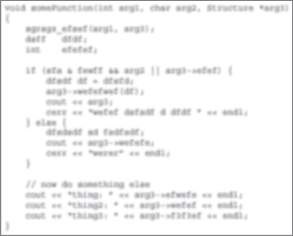 Illustration of computer code that is blurred.
