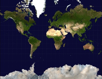 A map of the world using the Mercator Projection