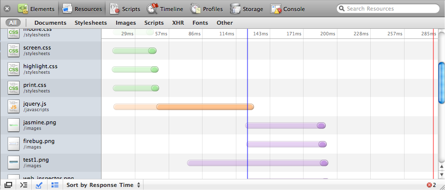 Analyzing network requests with Web Inspector
