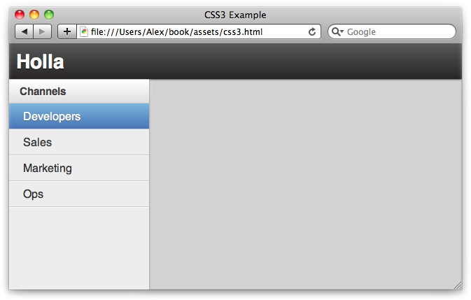 Basic application layout