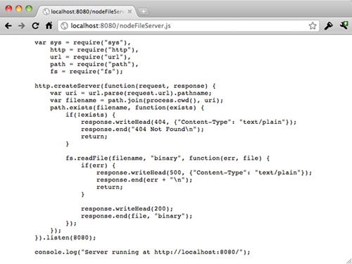 Interacting with a “Node server”
