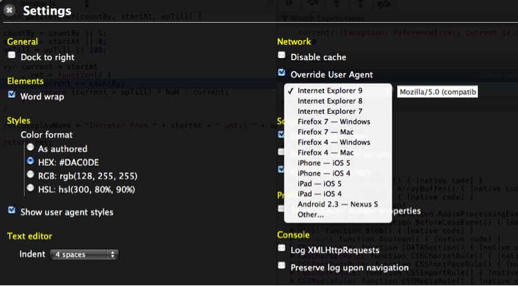 Changing the User Agent string in Chrome