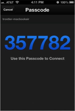 Entering the PIN on desktop Chrome