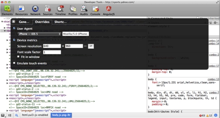 Setting the User Agent string in Chrome