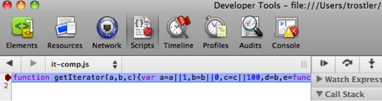 Minified Iterator code