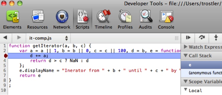 Expanded Iterator code