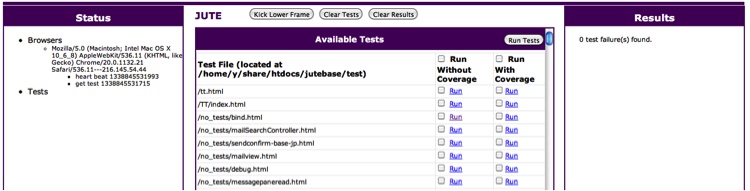 The JUTE user interface