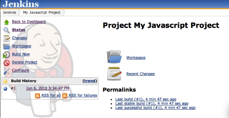 Jenkins project home page
