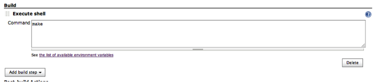 Configuring a build command in Jenkins