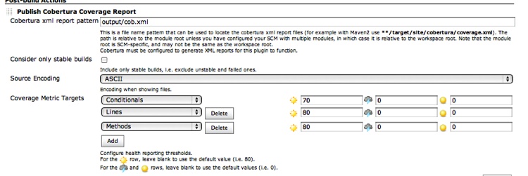 Configuring Cobertura output in Jenkins