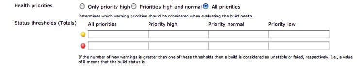 Configuring priority threshold values in Jenkins