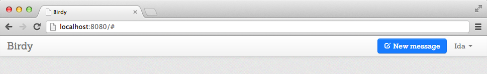 Birdy “New message” button is displayed in the top-bar