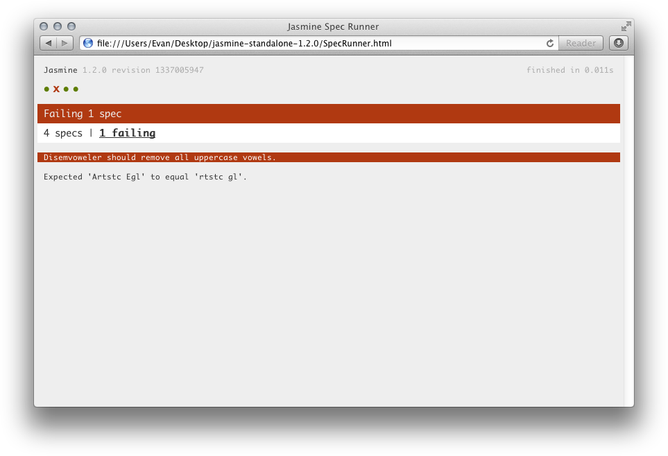 Only one disemvoweler spec failing!