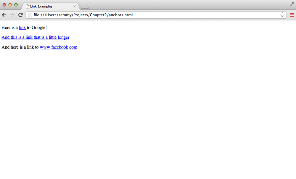 An example page with links