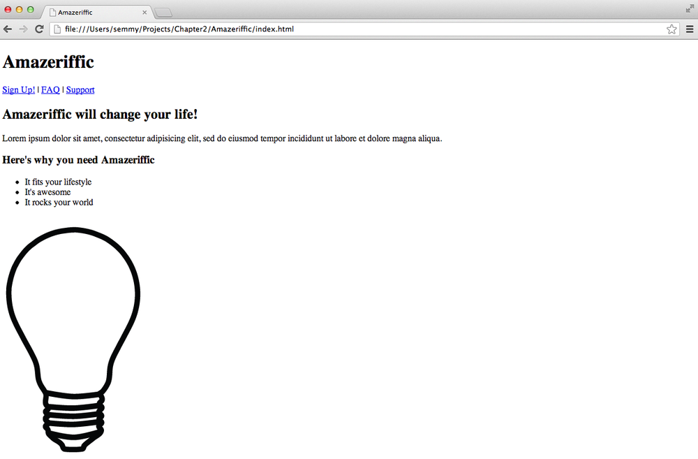 Amazeriffic, after structuring the main element.