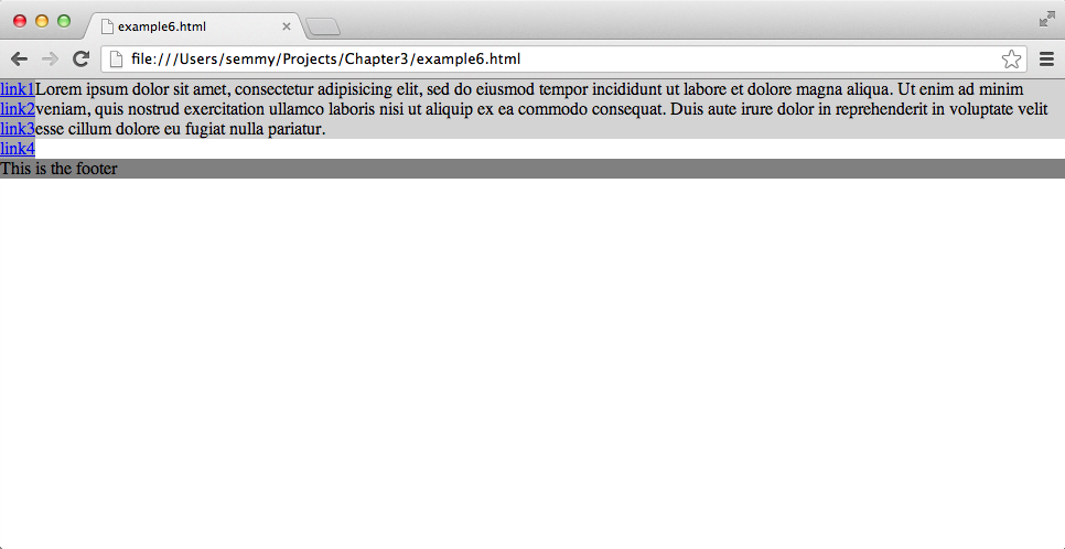 A fixed layout, corrected with the clear property