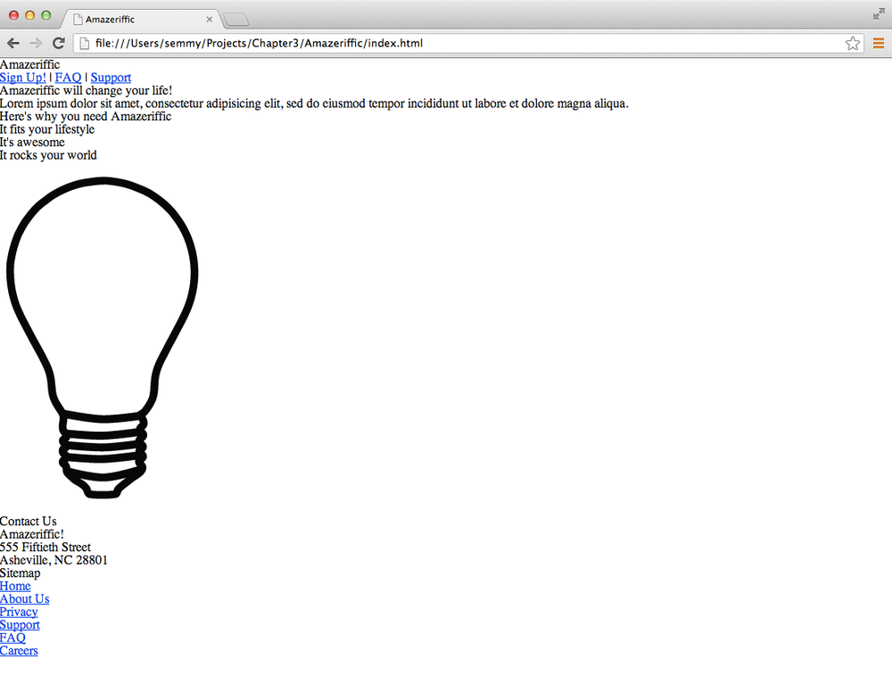 Amazeriffic with all browser defaults reset