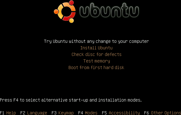 The Live DVD main menu screen