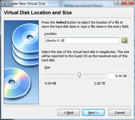 Choosing the maximum virtual hard disk size
