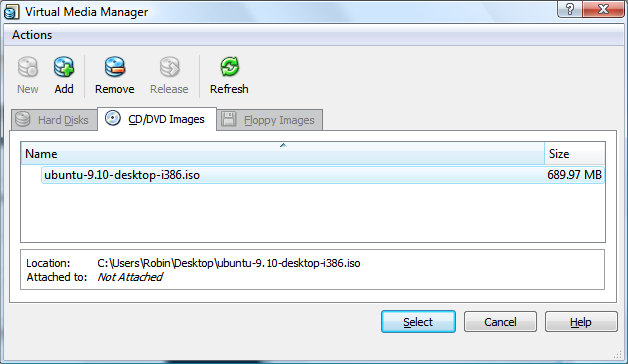 Adding a disc ISO image