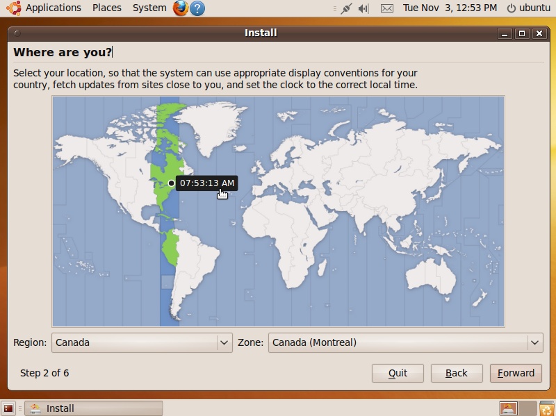Selecting your location