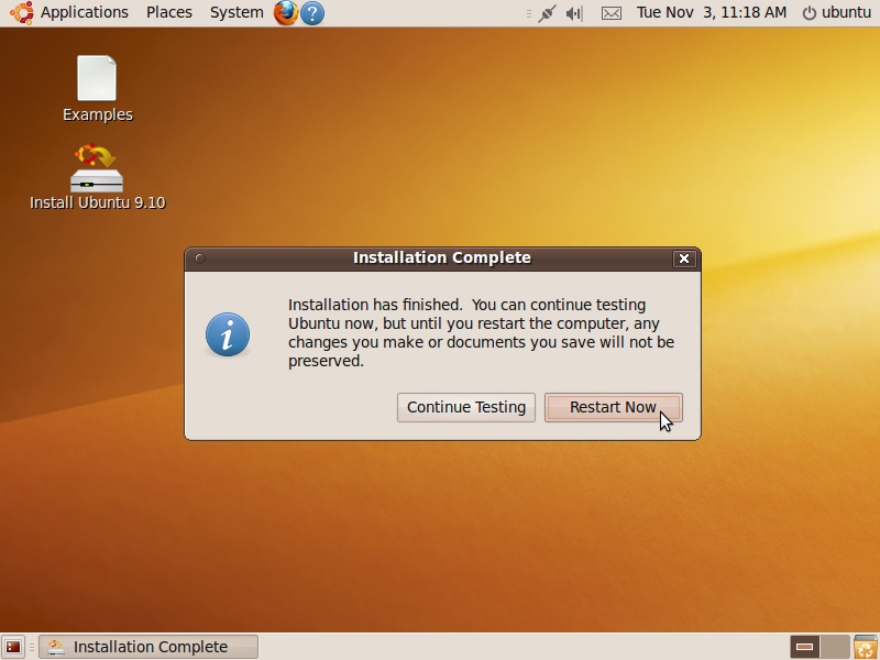 Ubuntu is now installed