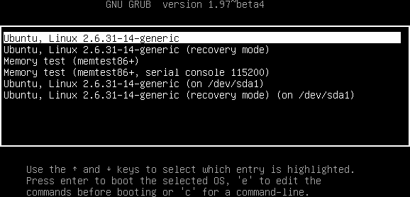 Selecting an operating system to start up