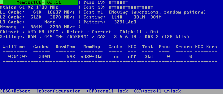 Testing the computer’s system memory