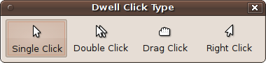 Resting the mouse pointer over one of these icons will make that the default action for the next mouse event