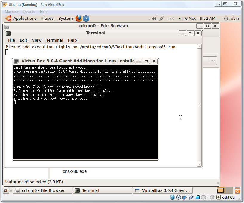 Installing the VirtualBox Guest Additions