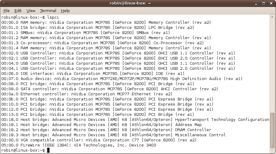Listing all PCI devices