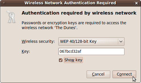Connecting to a secured wireless network