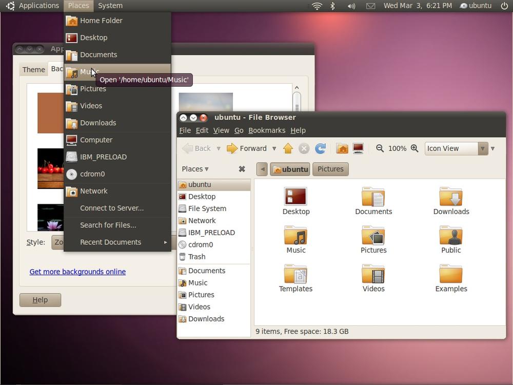 The brand new Ubuntu Ambiance theme used in Ubuntu 10.04