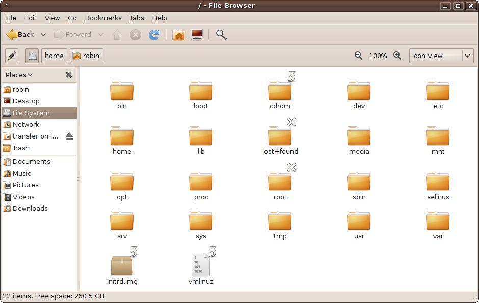 Browsing Ubuntu’s filesystem