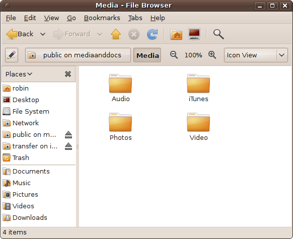 Browsing a folder on another computer