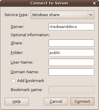 Manually connecting to a server
