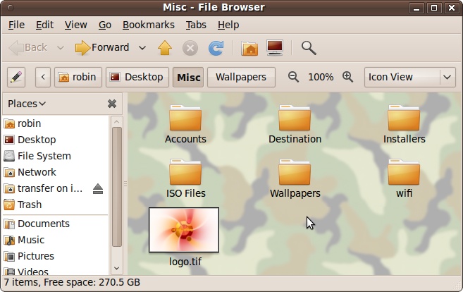 The chosen background is now in use