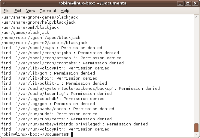 Searching for programs named blackjack