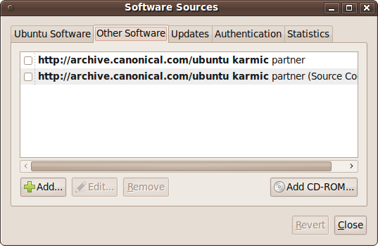 The Other Software tab